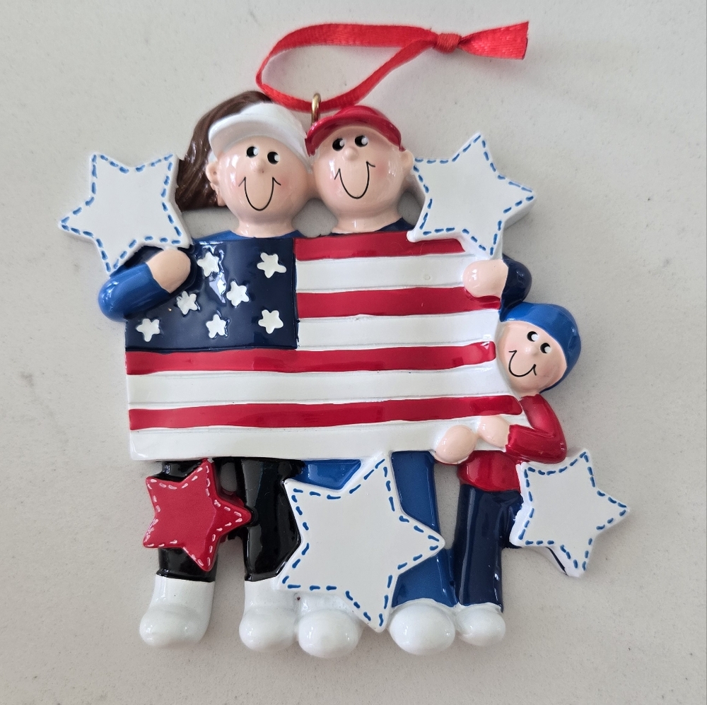 Patriotic Family Ornament with Stars